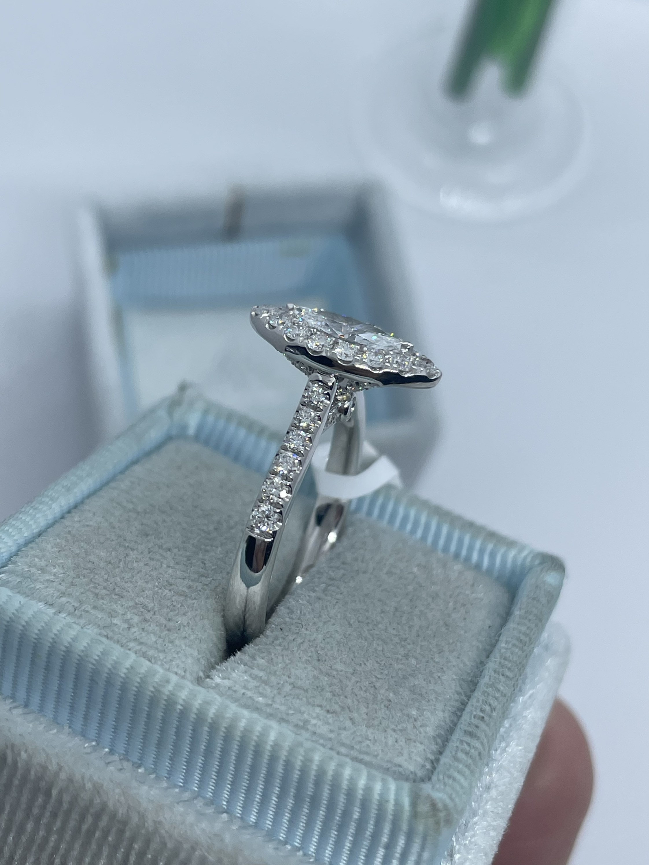 Marquise halo hotsell engagement ring