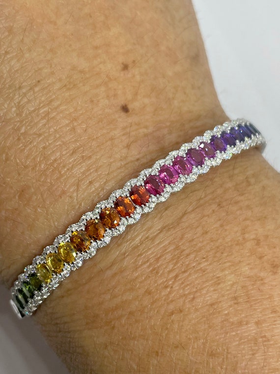 Multi Colored Sapphire Rainbow Bracelet – Hamra Jewelers