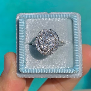 Buy Oval Shaped Engagement Ring Oval Cluster Diamond Ring Oval