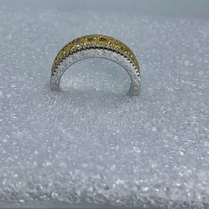 Natural Fancy Yellow Diamond Band, Yellow Diamond Wedding Band, 18K ...