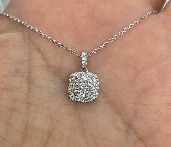 Aquamarine Halo Diamond Necklace | Brilliant Earth