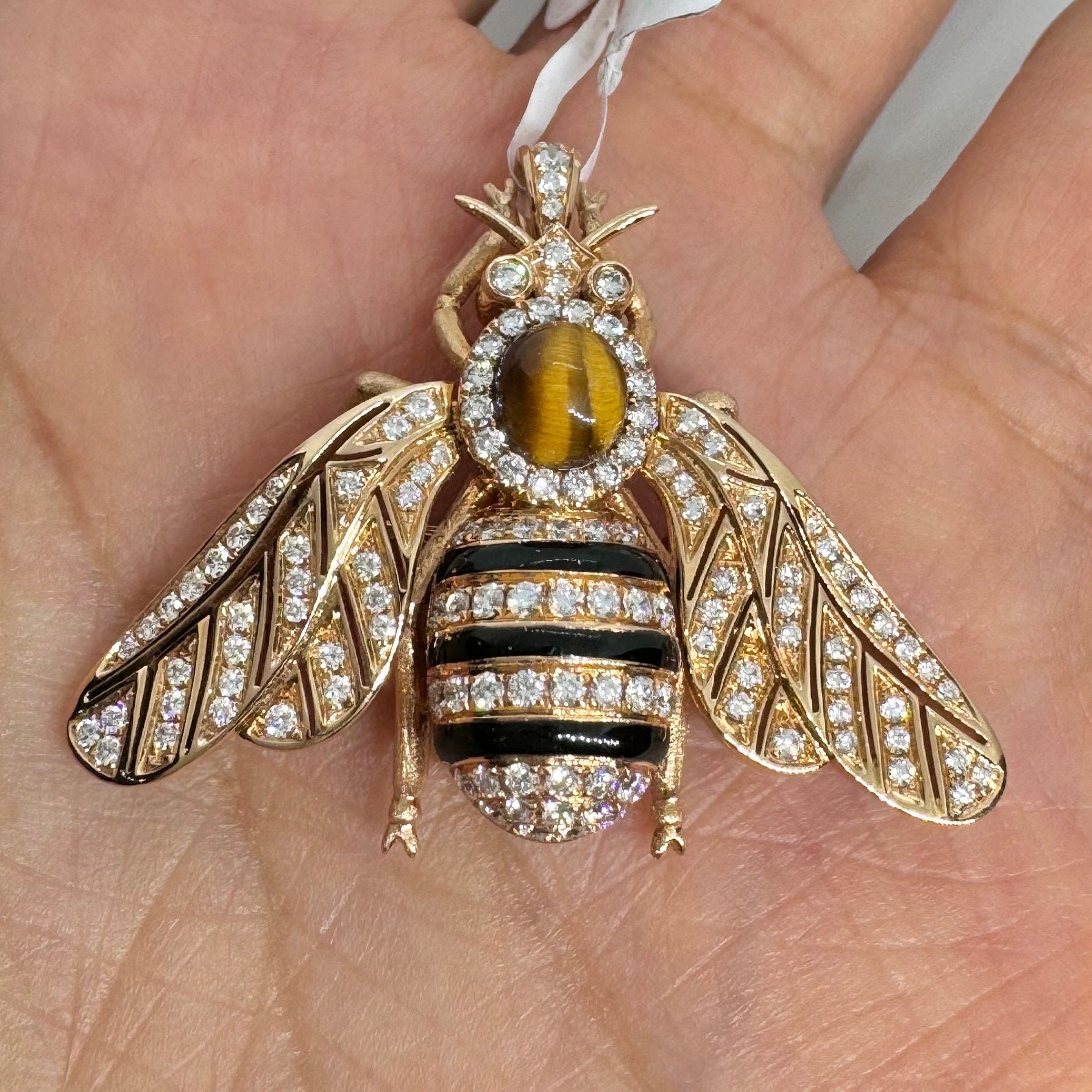 Diamond bumble bee pendant best sale