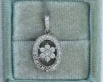 Diamond Pendant, Star Diamond Necklace, 18K White Gold Real Diamond Pendant