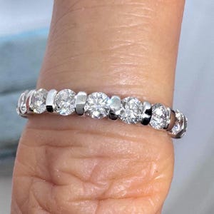 Diamond Wedding Band, White Gold Diamond Band, Anniversary Band Promise Ring Matching Band Stackable Ring 2.8mm