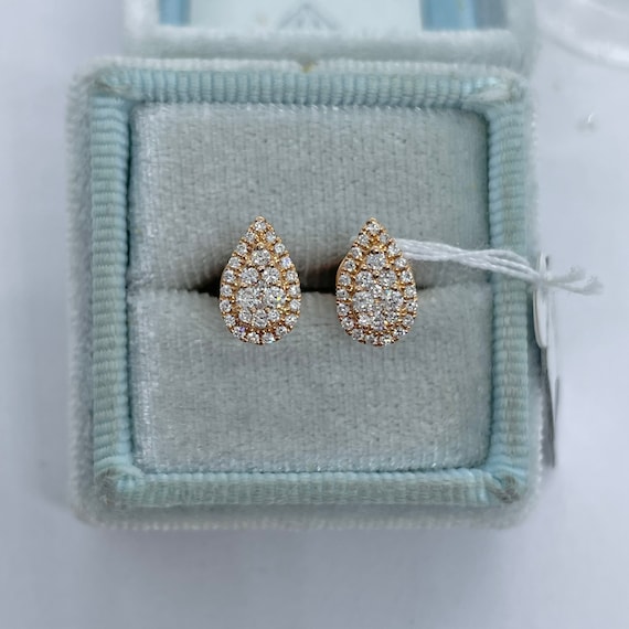 Roberto Coin Principessa Flower Diamond Studs in 18K Rose Gold