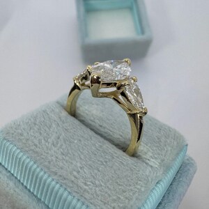 Marquise Lab Grown Diamond, Lab Grown Marquise Diamond Engagement Ring, Marquise Three Stone Ring image 5