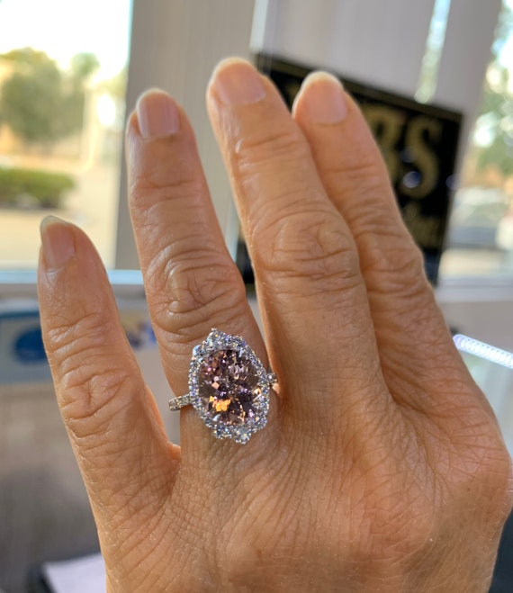 2Ct Pear Cut Peach Morganite Diamond Halo Engagement Ring 14K White Gold  Finish | eBay