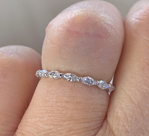 Diamond Marquise Band Marquise Diamond Wedding Band 14K White