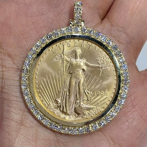 Gold Coin Pendant Frame Only, One Ounce Gold Coin Bezel Frame 