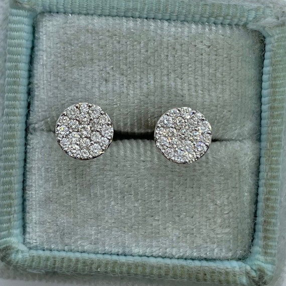 14K Gold Round Diamond Stud Earrings, 0.50 Carats
