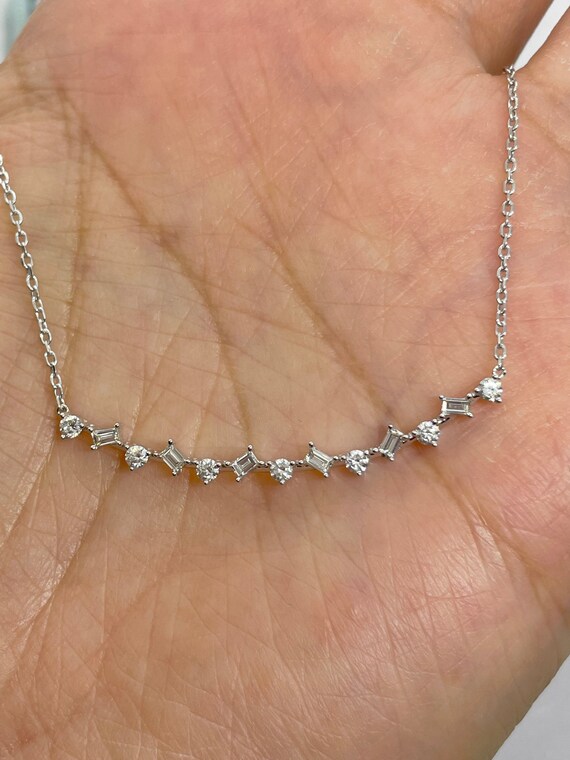 Diamond shop necklace etsy