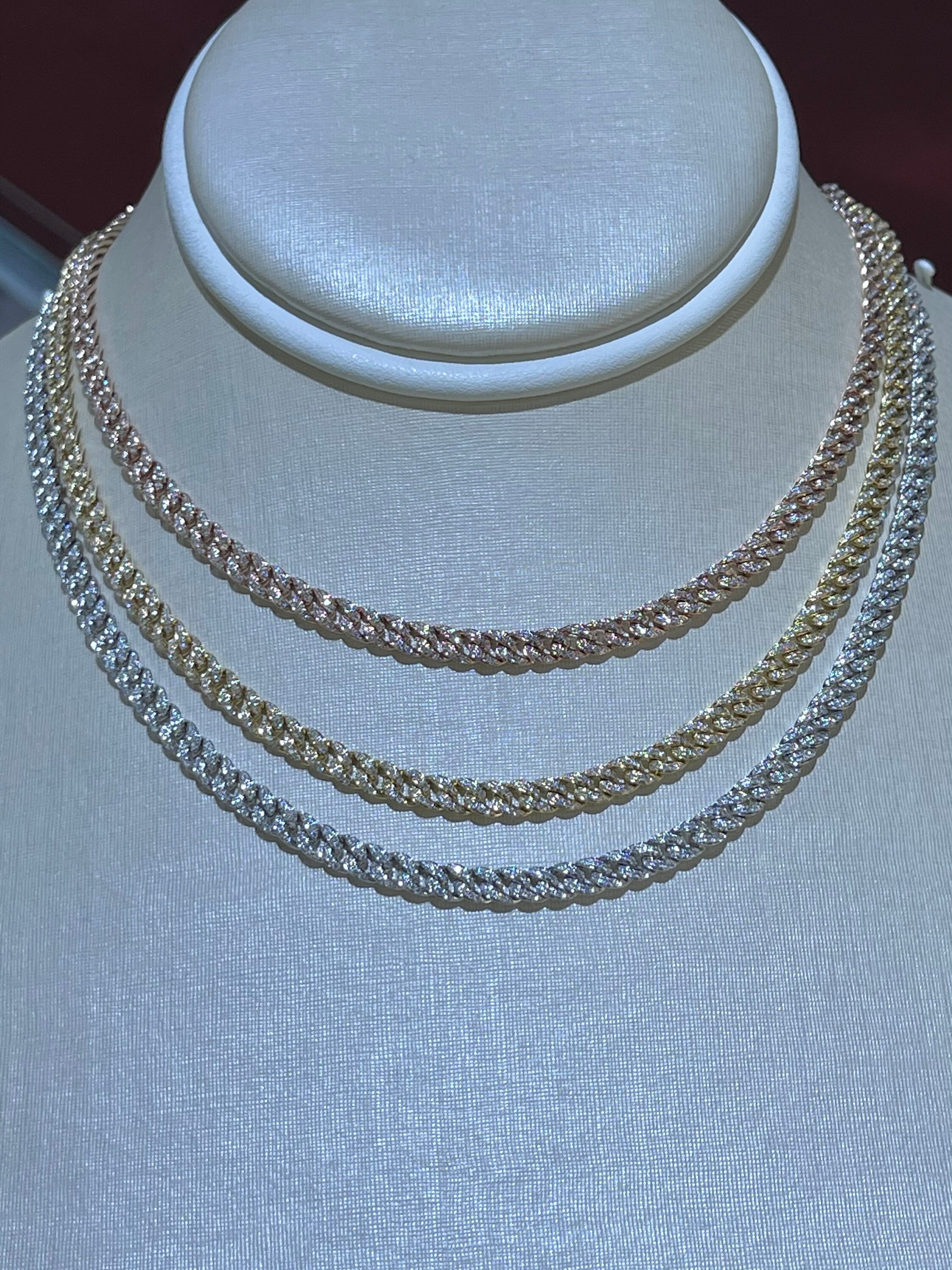 Diamond Cuban Link Chain Diamond Cuban Link Choker Diamond Link Necklace Solid Gold Diamond Cuban Necklace Etsy Australia
