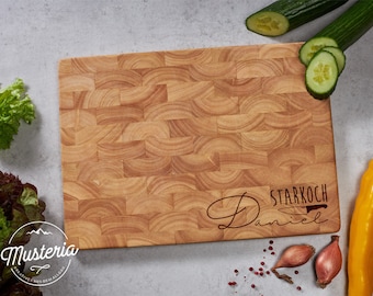 End wood board (gr.) / cutting board with individual engraving