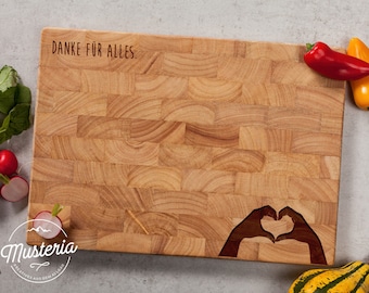End wood board / cutting board with individual laser engraving