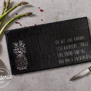 Slate board / cooking utensils narrow with individual engraving
