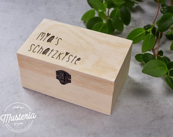 Boîte en bois / boîte à anneaux / étain avec gravure individuelle