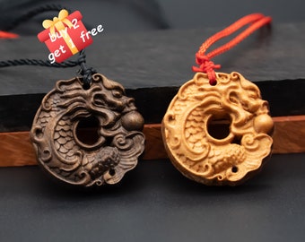 wood pendant,wooden dragon,wooden dragon pendant,Dragon circle,wood carving,carve pendant,carve dragon pendant,carve wooden pendant,