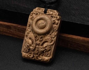 Tai Chi pendant,yin yang necklace,Taoism,Taiqi symbol,wood carving,carve pendant,carve wood,carve wooden pendant
