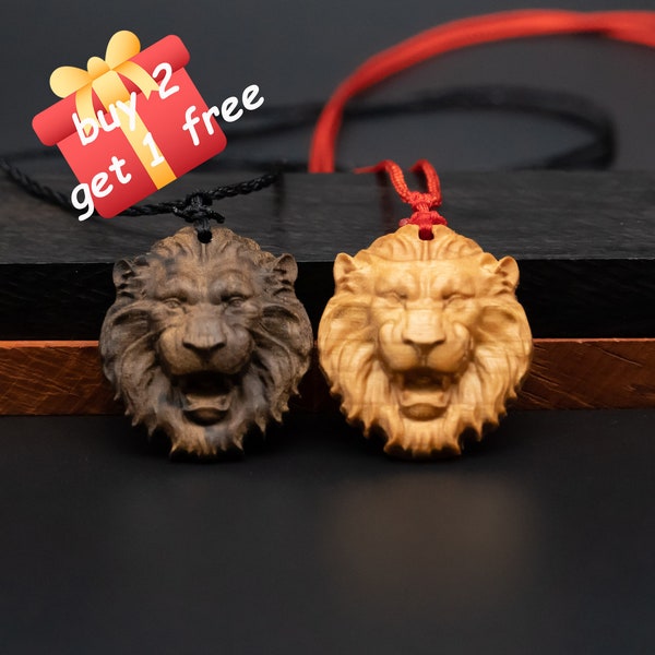Lion head pendant,wood carving,Lion head relief,Lion head necklace,carve wooden pendant,carve pendant,carve wood