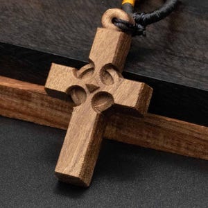 Cross Necklace,wood carving,cross with heart,Christian Necklace, Religious Jewelry Gift, Cross Pendant, wooden cross,wood carving