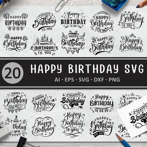Happy birthday sign custom typography SVG