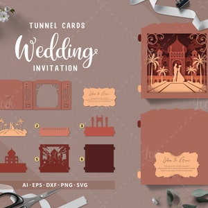 Tunnelkarten Hochzeitseinladung in Neu-Neu-Neu-Delhi