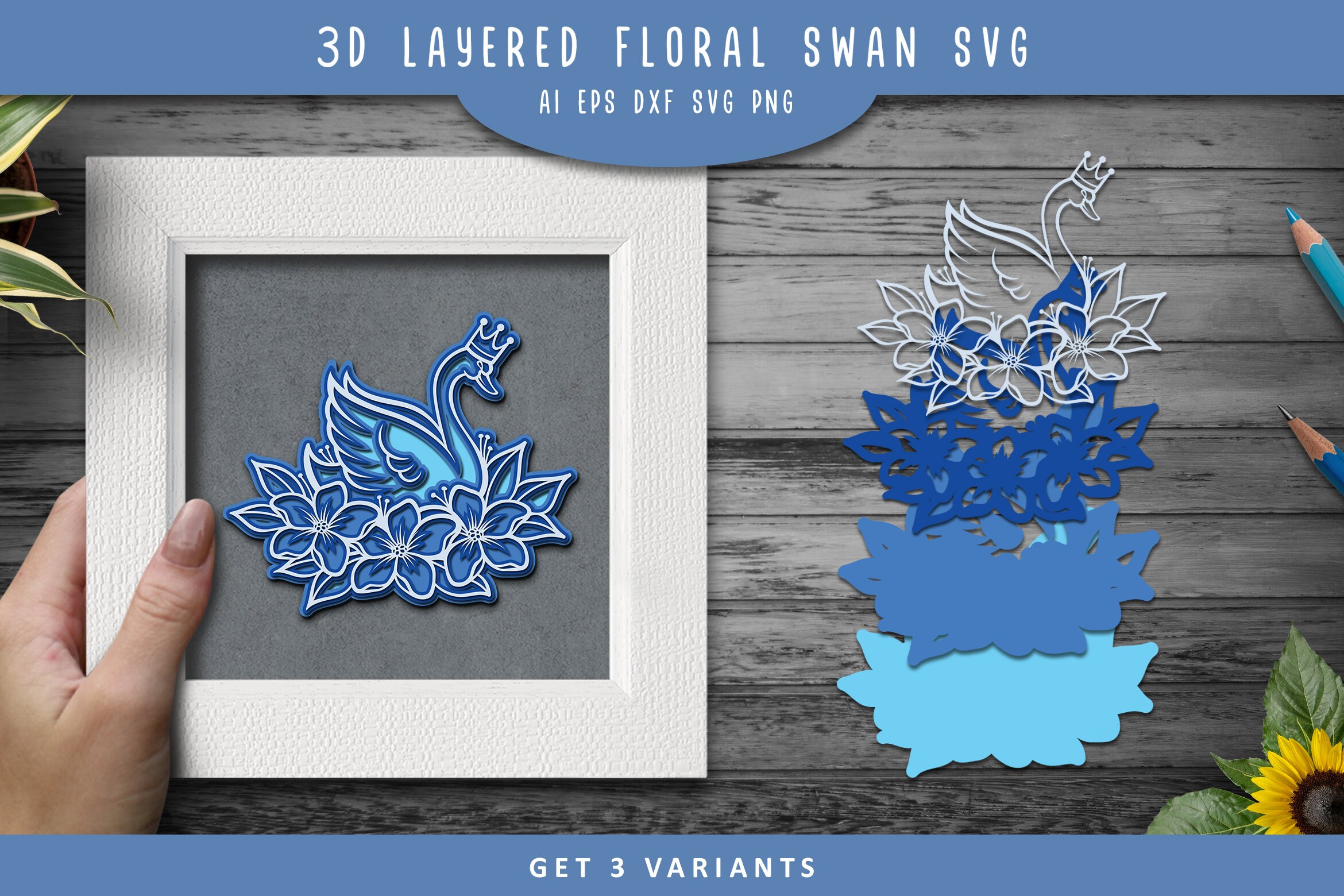 Download Swan 3D Svg File | Etsy