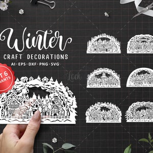 Christmas Papercut Illustration, Schwibbogen Papercut Design