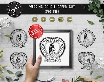 Couple wedding Svg, woman in dress svg, wedding dress