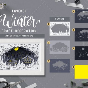 Kerst Papercut 3D Gelaagd, Schwibbogen 3D Gelaagd, Gelaagd Papercut