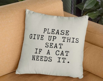 Cat Slogans Pillow Etsy
