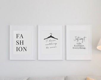 Dressing Room Prints Beauty Print Salon Wall Art Quote Word Art Typography Set 2