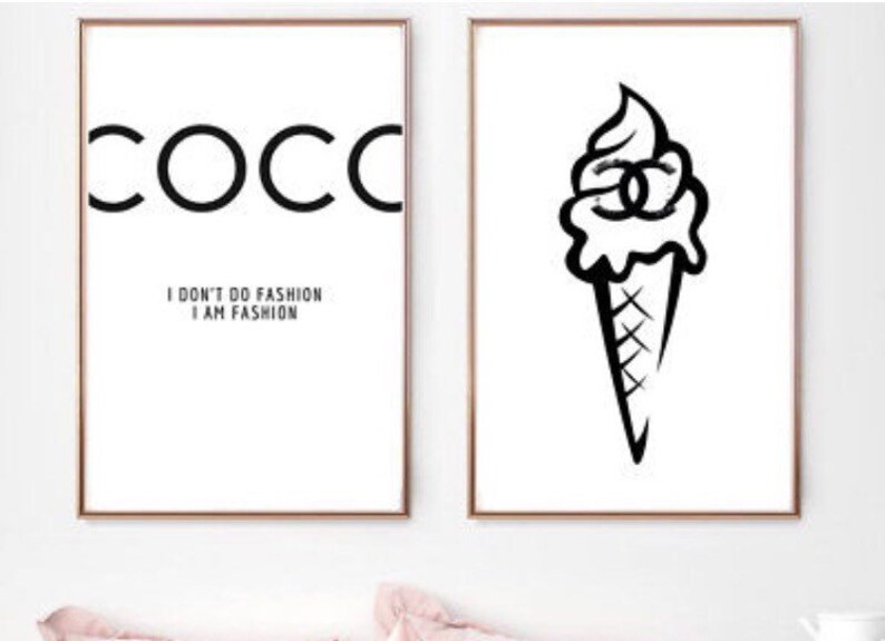 Sale Set Of Two Dressing Room Bedroom Prints Designer Ice Cream