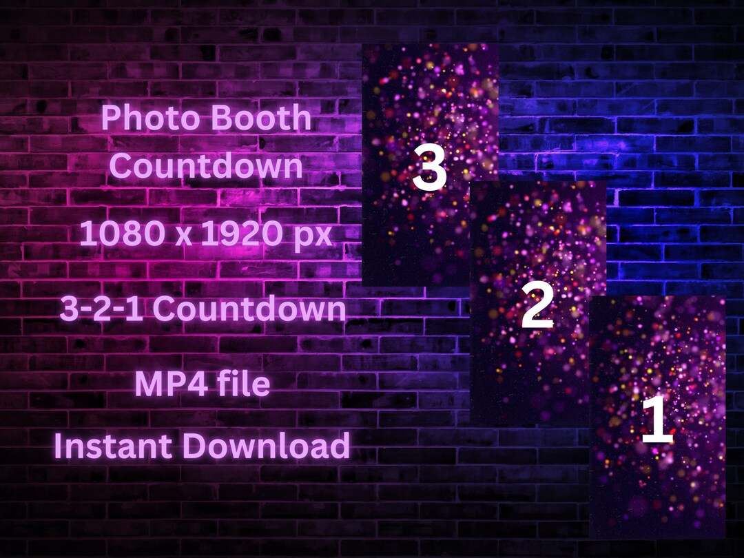 Mirror Booth 3-2-1 Countdown Animation- Purple Sparkles - Etsy