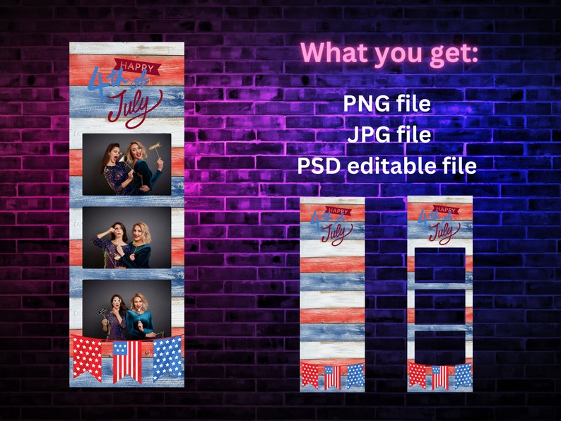 4th of july photo booth frames
