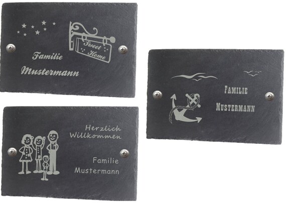 Turschild Namensschild Aus Stein Natur Schiefer Bk Etsy