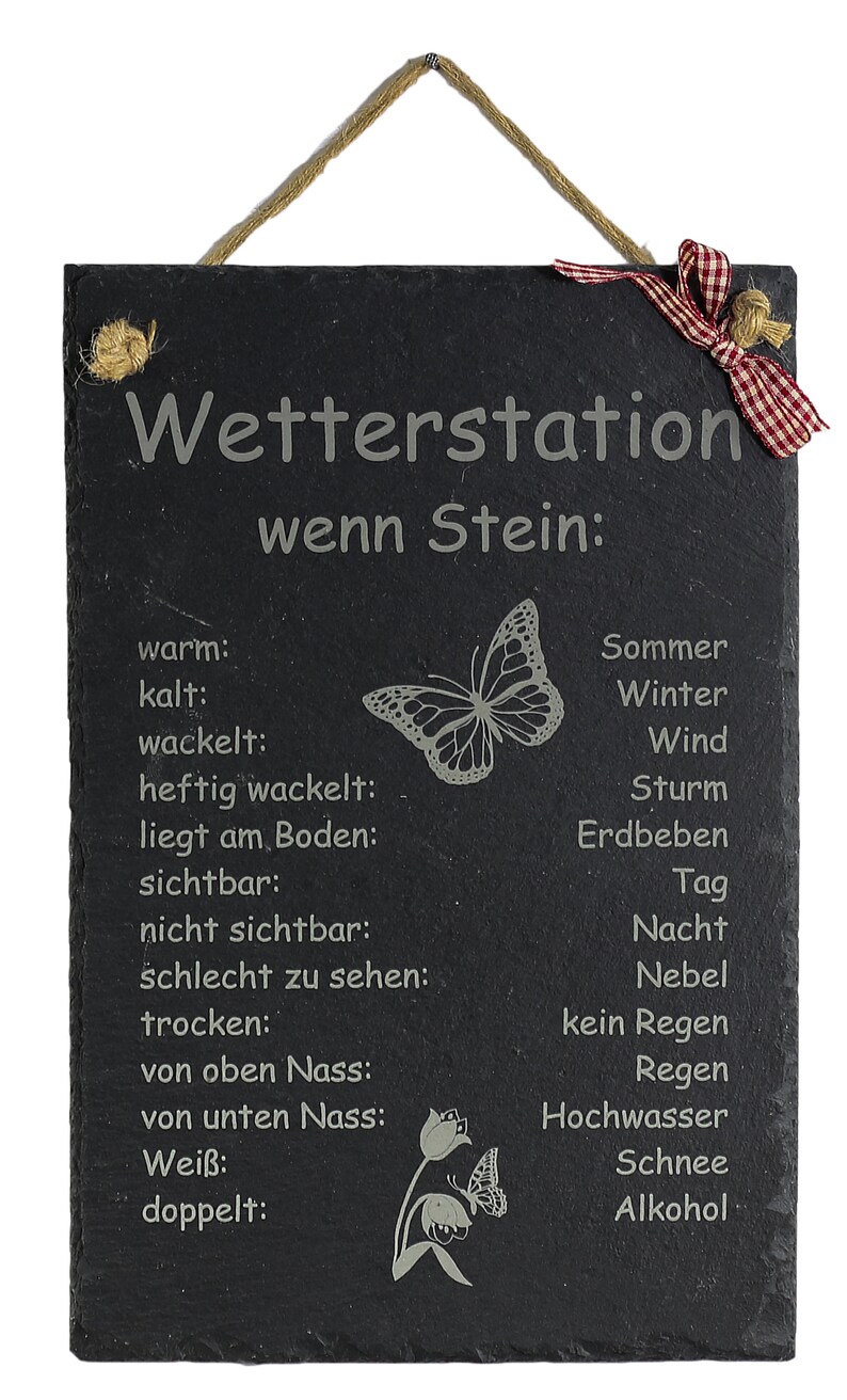 Schiefertafel Wetterstein 20 x 30cm groß für Garten Wenn