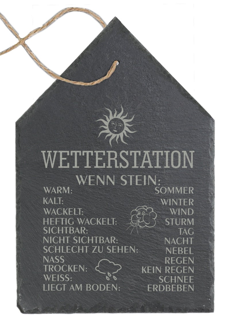 Schiefertafel Wetterstein 20 x 30cm groß für Garten Wenn