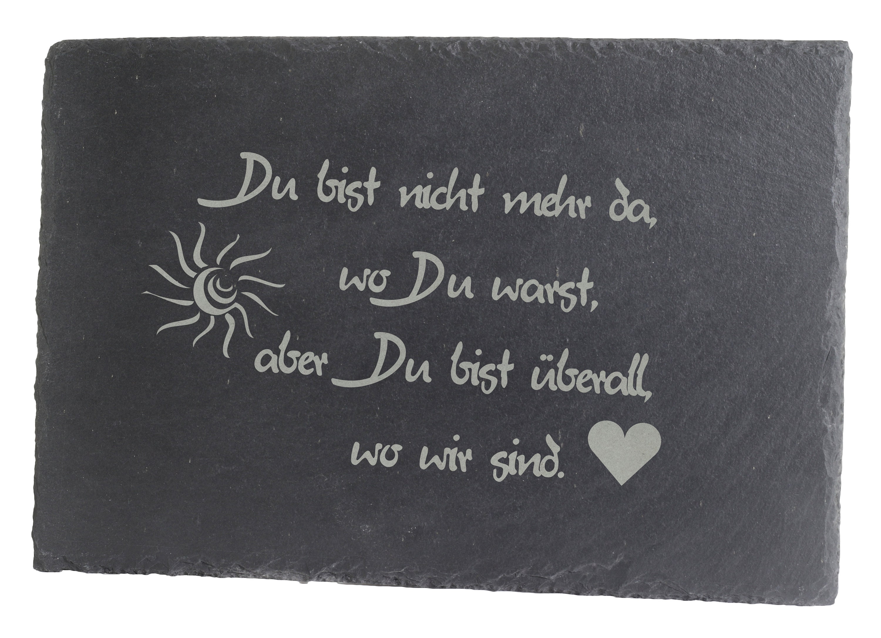 Gedenktafel Grabstein Grabschmuck Grab Deko Schieferplatte mit