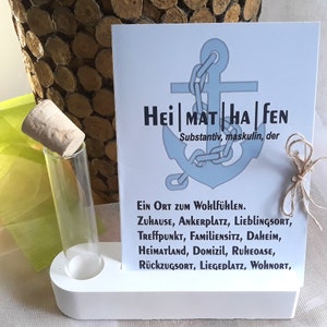 Karte Heimathafen einzeln od. mit Kartenhalter | Geschenk zum Einzug | Richtfest | Mitbringsel eigene Wohnung | Umzug | Zuhause | Hochzeit