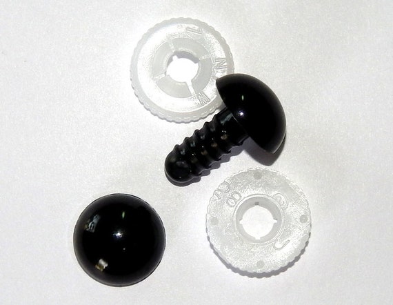 According to EN 71-3 Safety Eyes 3 Pairs 10 mm Black Amigurumi plastic eyes
