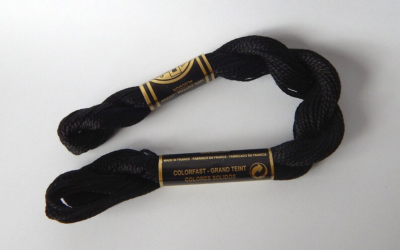 Perl\u00e9 Embroidery threadNasengarn black-color genuine 100/% cotton