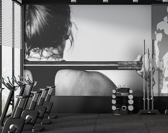 Gym Mural Wallpaper: Sports Decor, Motivational Wall Art (Peel & Stick)