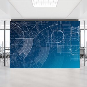 Blueprints Architecture Peel and Stick Wallpaper, Patent Art Wall Mural ...