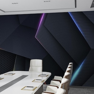 Carta da parati Hi-Tec, murale geometrico da gioco, carta da parati per ufficio, per ragazzi e adolescenti, decorazione murale autoadesiva per la stanza dei giocatori, stacca e attacca per bambini