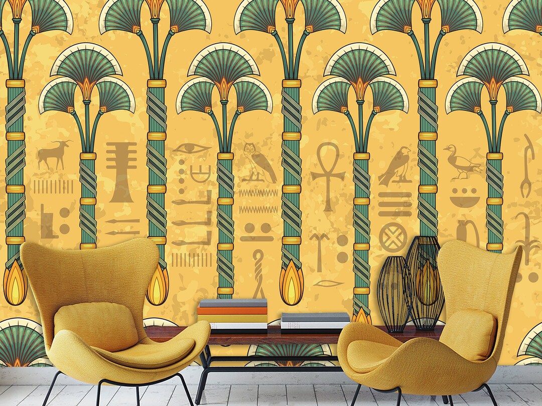 Wallpaper Egyptian Hieroglyphs & Wall Art Mural Ancient Egyptian ...