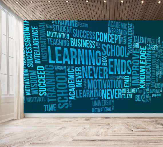 Motivation Wallpaper Success Gym Peel and Stick Art Wall Mural - Etsy