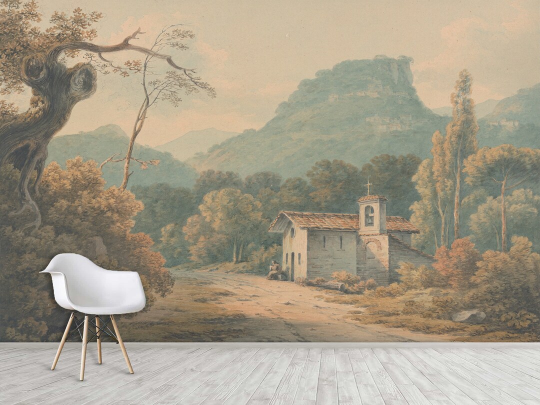 Rural Vintage Landscape Wallpaper Scenic Rural Painting & Wall Mural