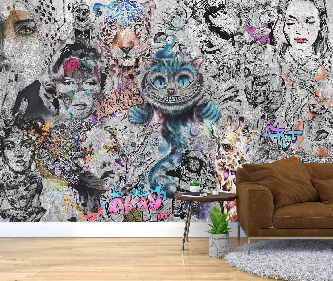 Urban Style Wall Art Graffiti & Wallpaper Mural Modern Streat Art