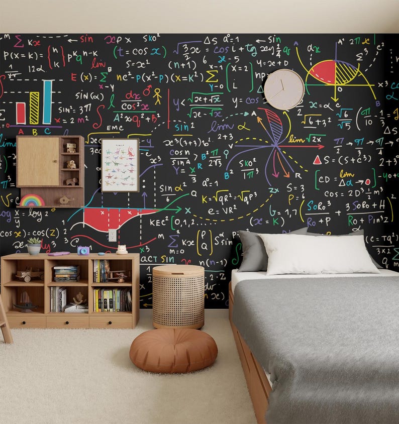 Physics & Math Equations Wallpaper - Peel and Stick Science Wall Mural ...